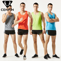 Summer new track and field clothing Sports vest shorts suit Mens and womens marathon running training clothes Physical examination group purchase printing