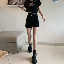 Sweet cool wind little hottie stretch slim fit high waist versatile thin black denim super shorts hot pants womens tide summer