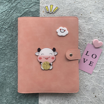 Pregnancy examination storage book Portable cow baby information Soft leather loose-leaf a4a5 cute pregnant mother examination list file storage