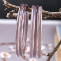 Natural ice species smoke gray chalcedony hand string small fashion jingle bracelet Womens smoke purple agate crystal jade bracelet