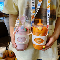 Childrens thermos baby water cup Go out to carry straw cup Stainless steel drop-proof kettle Kindergarten drinking cup