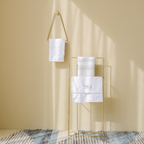 Nordic golden bathroom towel rack toilet light luxury wind floor toilet towel rack non-perforated hanger hanger