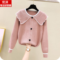 Fat big children loose sweater 12 years old foreign autumn winter clothes 13 years old girl 15 junior high school students doll collar sweater
