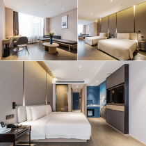 Hotel furniture Hotel bed customization Atour modern design Master bedroom writing desk TV box Tea cabinet Standard room full set