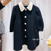 Childrens coat Korean childrens clothing 21 autumn and winter new double-sided cashmere large set thick warm and warm boys foreign-style coat