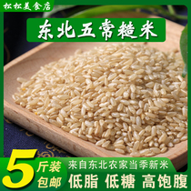 Northeast Brown Rice 5kg New Rice Brown Rice Fitness Xuan Rice Farm Germ Rice Coarse Grain Brown Rice Coarse Grain Cereals