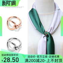 Simple caring square towel button fine copper does not turn off high-end dual-use small silk towel button and lavish accessories