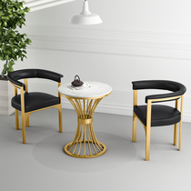 Simple and light luxury modern dining chair Sales office Hotel negotiation table and two chairs Reception negotiation table and chair combination