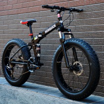 20 26 inch 4 0 rough wheel folding mountain bike road student variable speed bike ultra wide tire snowmobile