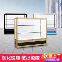 Boutique display cabinet Titanium alloy display cabinet shelf Glass counter Jewelry cabinet Trinkets Product display cabinet Island cabinet