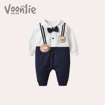 Fan Hunting Baby Clothes Spring Dress Male Baby Conjoined Clothes One Year Old Dress Grabbing Week Banquet Full Moon 100 Days Gentleman Khaclothes