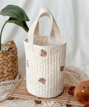 Korea ins stroller hanging bag baby diaper containing bag quilted embroidery mommy bag out of hand bucket bag