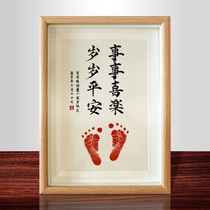 One year old footprints handprints souvenirs baby children full moon gifts 100 days commemorative cow baby handfoot prints