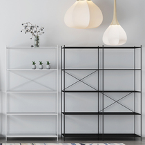 Nordic TV wall wrought iron storage rack modern floor living room partition decoration rack ins wind personality creative bookshelf