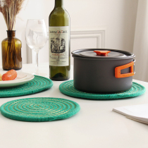 Nordic Wind Casserole Mat Woven Dining Mat Thickened Anti-Slip Cotton Linen Insulation Cup Mat Bowl Cushion Home Dish Mat Cutlery Mat