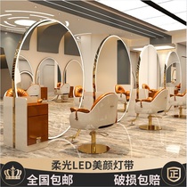  Barber shop hair mirror Stainless steel double-sided mirror full-body floor-to-ceiling mirror Hair salon special hair salon hair cutting mirror table