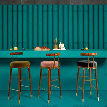 Modern minimalist bar chair metal high stool back high chair stainless steel bar chair Nordic solid wood bar chair