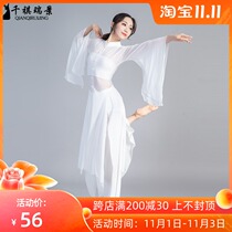 Classical dance costume female elegant Chinese style fairy body rhyme gauze dress performance costume practice wide leg pants suit