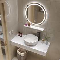 Chinese minimalist bathroom vanity cabinet washstand bathroom marble washstand retro table washbasin combination