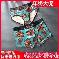 Cabaili Couple Underwear Ride Mens Flat Horn Pants Modal Cotton Womens Triangle Middle Waist 1766 2866