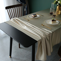 Silk-like texture rectangular solid color tablecloth table fabric