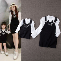 Pro-child clothing 2021 Spring and autumn new wave Korean version Mother woman dress denim dress Skirt Long Sleeve Shirt two-piece set
