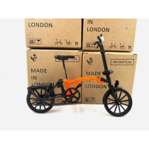 Brompton small cloth PVC small scale assembly Model 1:10 hand-painted toy model dark orange
