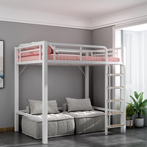 Wrought iron bed under the table Simple elevated sheets Upper small apartment type double duplex Second floor bed Space-saving loft bed