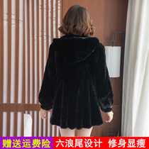 2021 New Haining mink mink coat womens whole Marten with hats