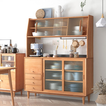 Sakura Wooden Home] Cherry Wood Nordic solid wood sideboard storage bowl cabinet living room Japanese small apartment