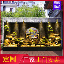  Balcony Courtyard Outdoor landscaping Fish pond rockery water fountain waterscape decoration Entrance decoration Water curtain wall screen