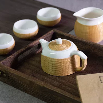 中國美術 古玩 竹丝扣瓷 竹編茶入 茶叶罐2点 茶道具 竹丝扣瓷-竹丝扣瓷促销价格、竹丝扣瓷品牌- 淘宝