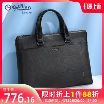 Kinley to 2022 new briefcase men genuine leather business headlayer cow leather handbag minimalist large capacity mens bag