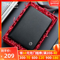 Jinlili wallet mens leather short thin cowhide leather wallet multifunctional soft leather mens wallet