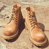 Martin boots mens high-help autumn and winter 2021 New British style retro Joker plus velvet mid-help tooling short boots