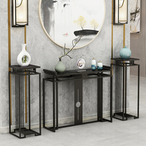 The porch table new Chinese porch platform modern simple light luxury marble hotel against the wall end View table table