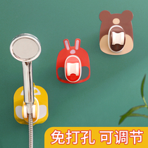 Creative cartoon non-perforated shower stand toilet adjustable Lotus holder bathroom shower head base