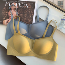  Seamless large chest small bra thin and breathable no steel rim breast anti-sagging upper bracket adjustment underwear womens bra