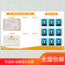 Training School Information Public Bulletin Board Educational Institution School Running License Bulletin Board Teachers Display Wall Box Bulletin Board