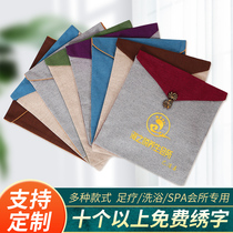 Foot therapy shop high-grade special bag sweat evaporate clothing bag bath clothing bag custom free embroidered label sauna cloth bag