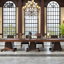 Hammars solid wood conference talks long table and chair combination American ash simple high-end Mahogany Big Boss office