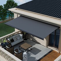 Full box telescopic sunshade canopy outdoor electric remote control high-end luxury villa balcony anti-canopy chain tent