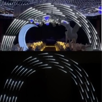 New wedding props meteor shower lights with iron shelf arches starry sky wedding hall semi-round wedding arch arrangement