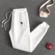 European station Tide brand 2021 Spring and Autumn new cotton loose Joker slim casual sports bunch foot pants women