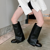 Full cowhide 2021 net red pants boots spring and autumn new boots female knight boots boots summer boots high tube