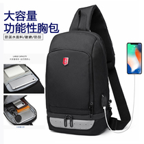 Swiss Army Knife Chest Bag Mens 2019 New Mens Bag Fashion Chest Front Inclined Satchel large capacity Korean version Tide Card Little Backpack