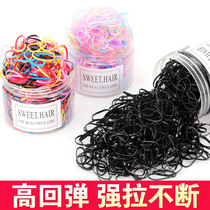 Small leather band female tie head rubber band Black disposable hair rope Girls hair accessories Hair circle Children do not hurt hair head rope
