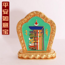 Pure bronze religious dharma vessel Buddha with tantric ten phases free hanging piece large phase card ornament handicraft home accessories gold