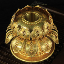 New hui bao copper hand zhuan jing lun lotus base Tibetan copper lotus double base hole 2 5cm