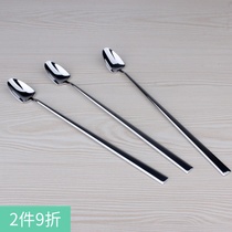 One-piece 18-10 stainless steel fine handle stirring rod ice more long ice spoon milk honey mixing spoon